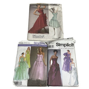 Vogue Simplicity Vtg Evening Dress Patterns 1686 5671 4686 McClintock Size 4-10